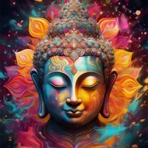 bouddha créatif couleurs zen